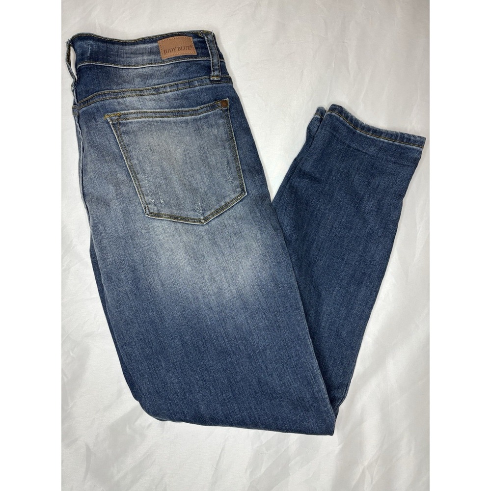 Judy Blue Los Angeles Relaxed Fit Women's Jeans Denim Blue 31 High Rise Distress